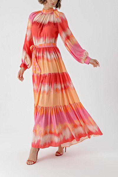 SOCIETA Gradient Gathered loose-fitting long dress 94343