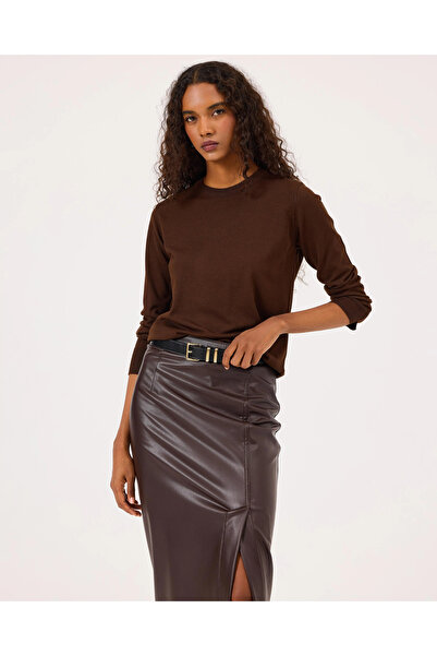 SEÇİL Yuvarlak Yaka Uzun Kollu Triko Bluz