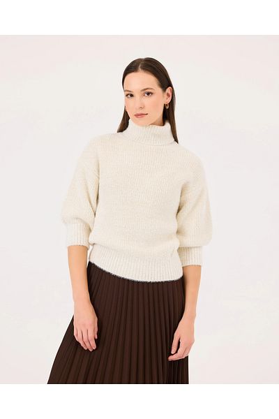 SEÇİL Turtleneck Three Quarter Sleeve Sweater Sweater