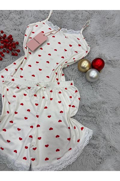 pijamaworld SET DE PIZAMA CU ȘORȚ CU CUREA IP ȘI ȚESĂTURĂ MOALE DE VISCOS