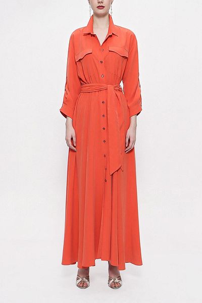 SOCIETA Coral Elastic Waist Loose Cut Shirt Dress 94103