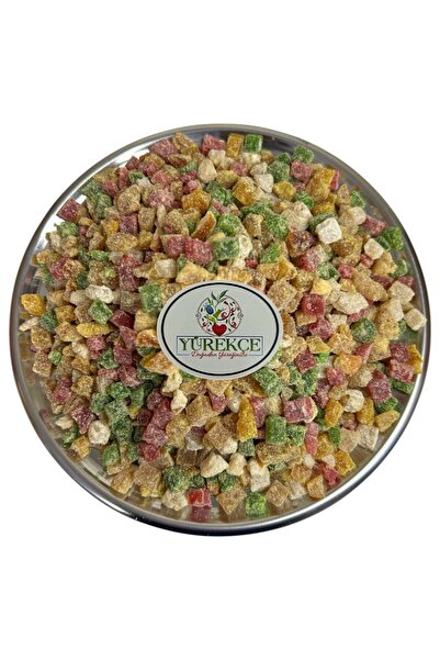 YÜREKÇE قطعة فواكه مشكلة مجففة - 200 جرام - حقيبة تخزين زيبلوك ذات مظهر جرة