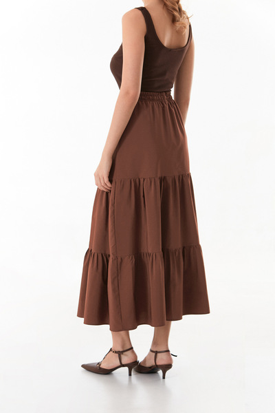 Fulla Moda Terikoton Fabric Ruffled Skirt