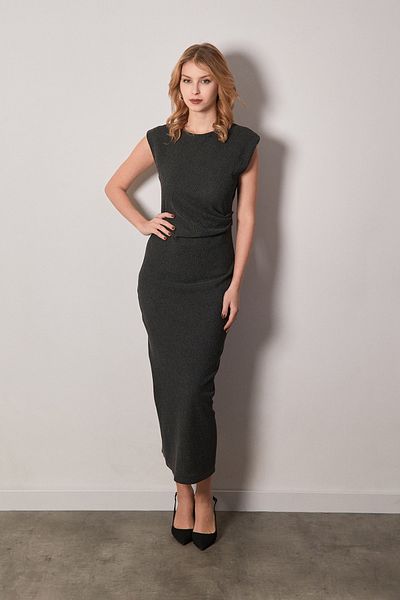 Fulla Moda Φόρεμα Bürümcük από ύφασμα με ντραπέ στο πλάι και σκίσιμο