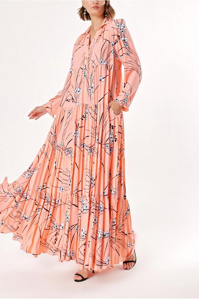 SOCIETA Salmon Gathered Loose Fit Dress 94033
