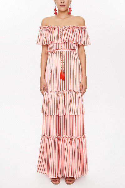 SOCIETA Belted Off Shoulder Dress - 93231
