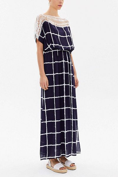 SOCIETA Long Dress with Lace and Belt - 93205