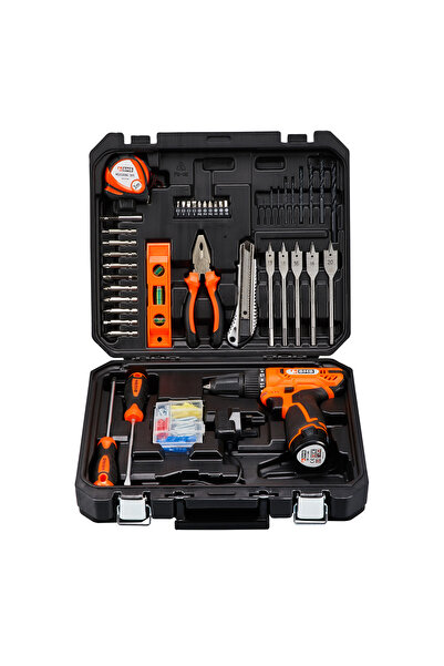 Lawazim طقم مثقاب لاسلكي - 12 فولت، 104 قطعة - مثقاب كهربائي قابل لإعادة الشح...