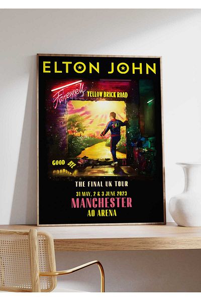 House Gorgeous Poster retro fără rame cu design de concert Elton John