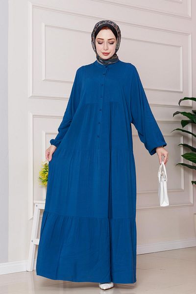 Sevitli Azra Dress with Robe-Indigo