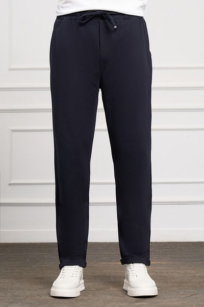 Morven Men's Navy Blue Slim Fit Elastic Jogger Pants