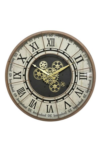 Atmosphera Stella MDF Round Battery Powered Analog Wall Clock