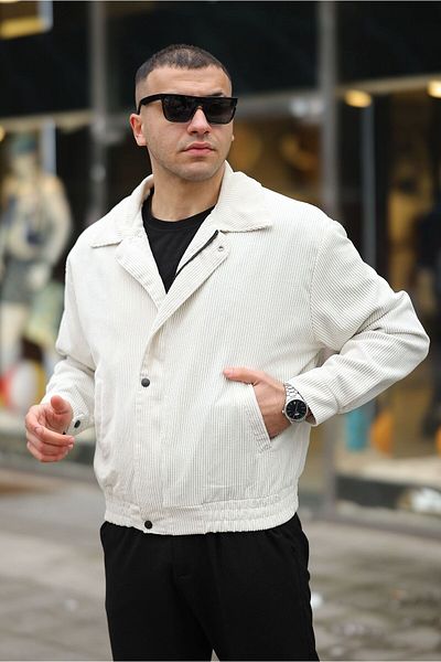 MODA Men's Oversize White Velvet Jacket