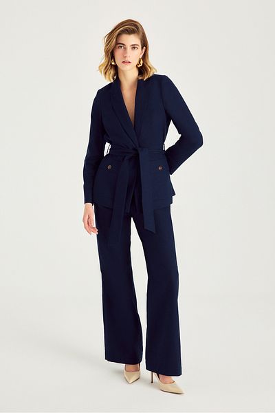 Naramaxx Wide Leg Linen Blended Trousers