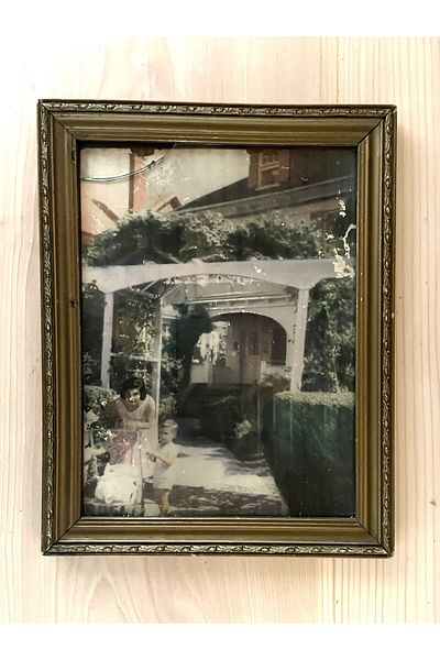 SANAT TACİRİ Vintage Frame Wooden Frame Mother and Child Themed Photo Frame