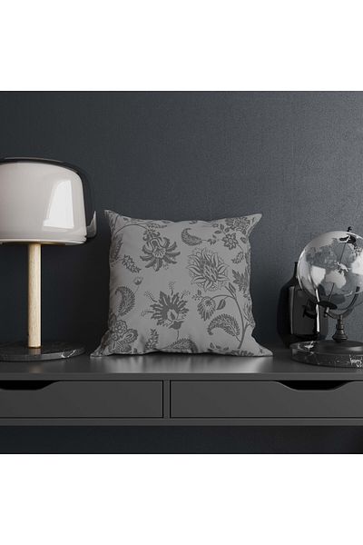 Mumi Dekor Ethnic Stripe Patterned Digital Printed 4-Piece Sofa Pillow and Throw Pillow Cover Set in Gray Tones