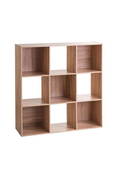 Five Simply Smart 9-Compartment Mix N Modul Wooden Storage Shelf
