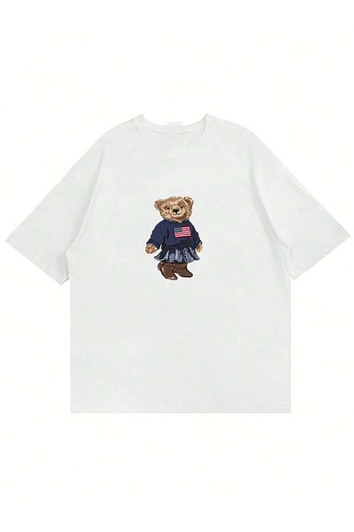 Mad&Calf Μπλουζάκι Unisex Teddy Girl με στάμπα με λαιμόκοψη