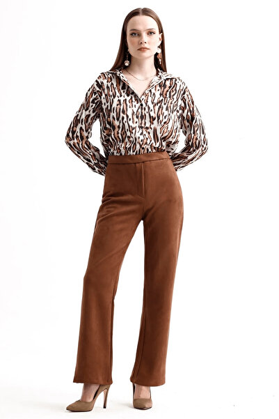 İKLİM LİFE Fermuarlı Süet Pantolon