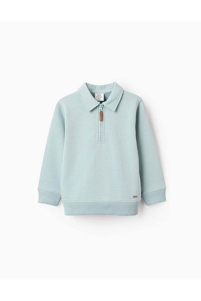 Ziddy Cotton Sweatshirt for Boys, Light Blue