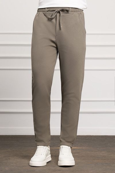 Morven Men's Khaki Slim Fit Elastic Jogger Pants