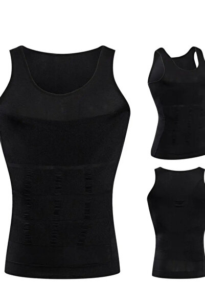 CyRo Μαύρος ανδρικός κορσές αδυνατίσματος 1 μεγέθους