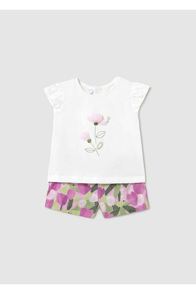 MAYORAL Purple Baby Girl Printed Shorts Set 1-3 Years