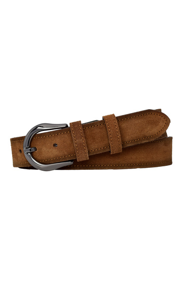 GoDeri 100% Imaginable Leather, Nickel Tokedi 4 cm Brown Women's Belt with Sucut; Sport Belt
