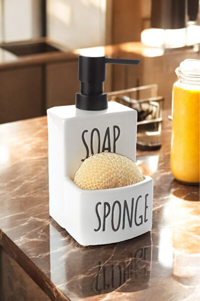 Sevinse Home Luma Sünger Hazneli Seramik Sıvı Sabunluk