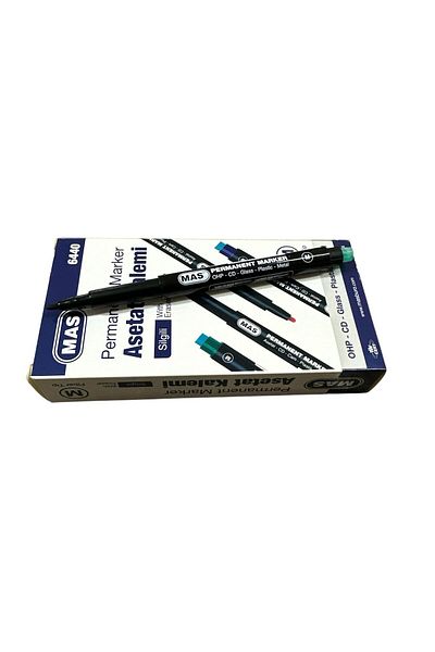 Mas Permanent Cd Pen (m) Black 12 Pieces