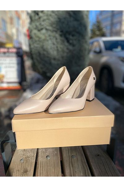 Pierre Cardin ® |   PC-50177 - PIELE BEJ - Pantofi de damă cu toc înalt