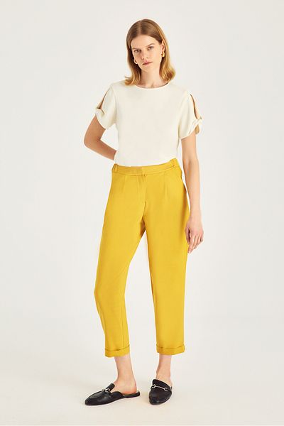Naramaxx Satin Detailed Double Leg Trousers with Waist