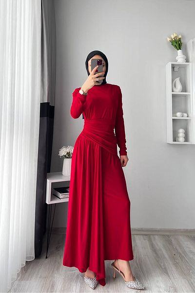 Neşeli Butik Women Candy Fabric Hijab Dress Nms047