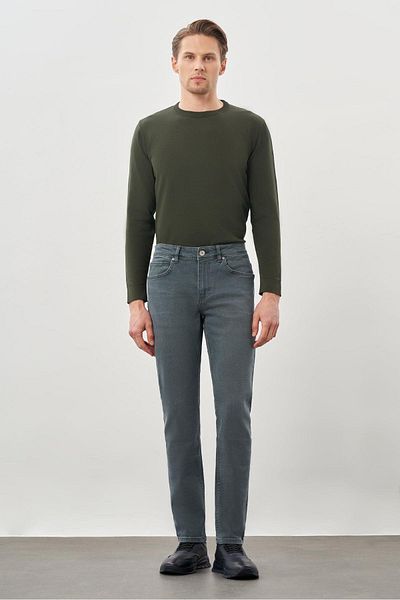 İmza Water Green Slim Fit Τζιν Παντελόνι 5 τσέπες ίσιο βαμβακερό Gabardine Casual