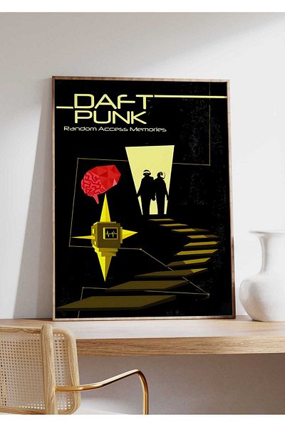 House Gorgeous Poster retro fără rame cu design de concert Daft Punk