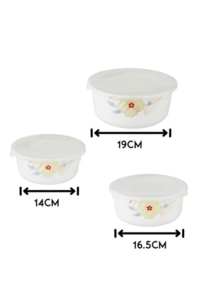 Dania Opal yogurt set with plastic lid, 3 pieces
