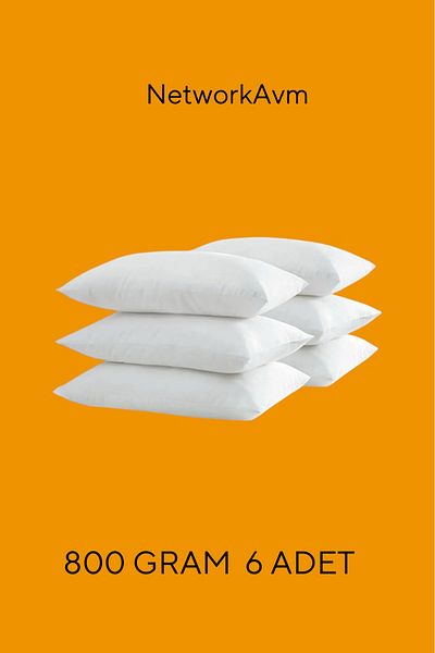 NetworkAvm 6 Pieces 800 Gram Classic Pillow White