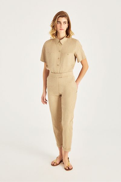 Naramaxx Pipe Leg Textured Trousers