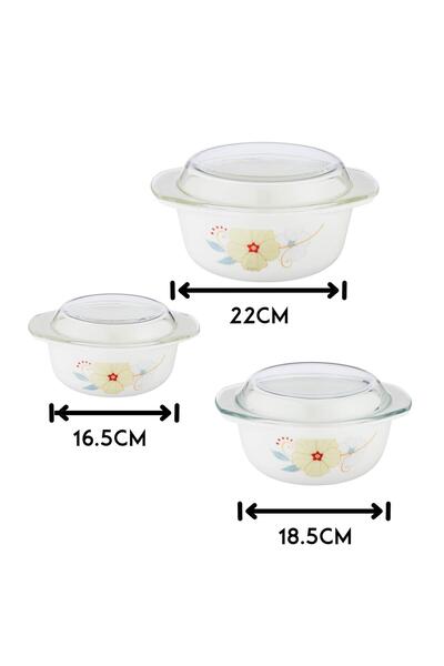 Dania Glass yogurt container set with glass lid, 3 pieces