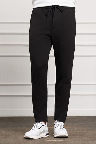 Morven Men's Black Slim Fit Elastic Jogger Pants