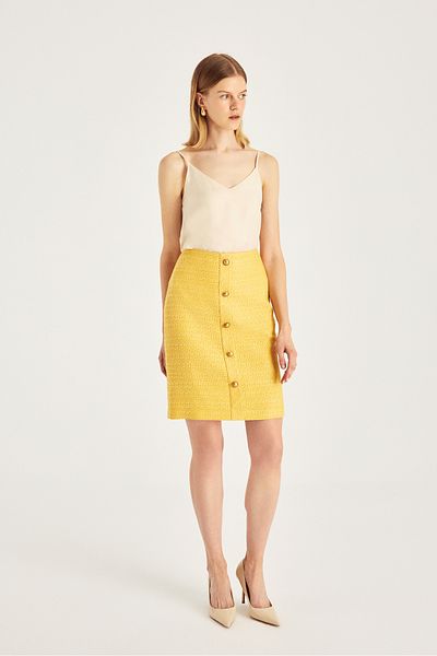 Naramaxx Button Detailed Tweed Skirt