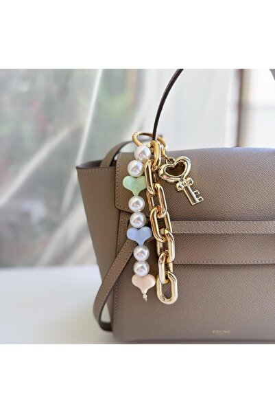 Venus Design Zincir İnci Kalp Anahtar Çanta Aksesuarı