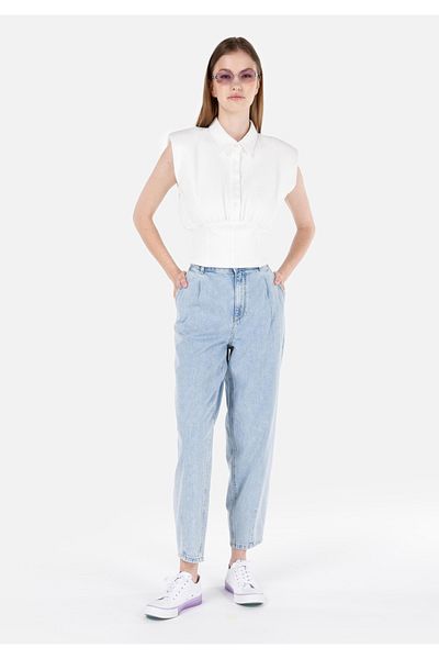 Colin's 855 Fıona Barrel Fit Pantaloni de damă albaștri din denim