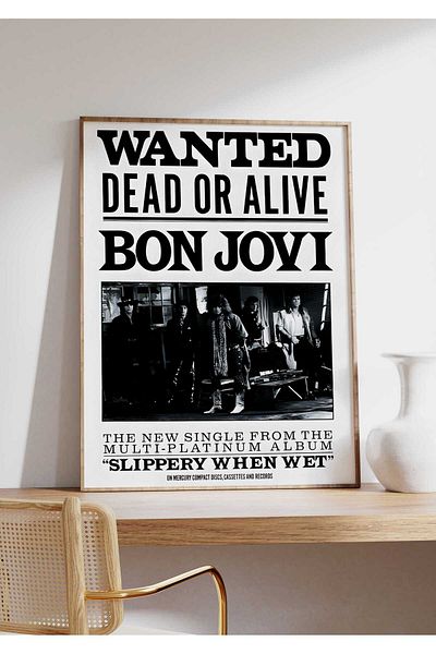 House Gorgeous Poster retro fără rame cu design de concert Bon Jovi