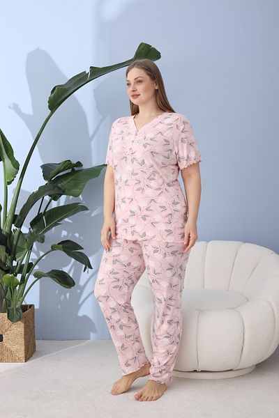 BEYAZTOPTAN Quality Bamboo Short Sleeve Oversize Pajama Set