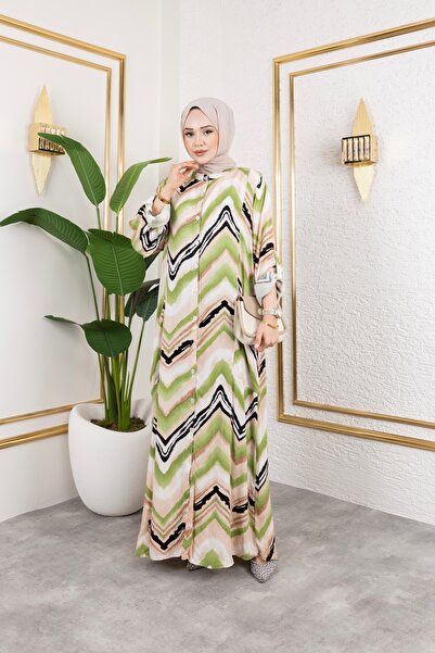 Sfg Life Moda Γυναικείο φόρεμα Judge με μοτίβο υφαντό βισκόζη με γιακά και μπροστινό κουμπιά και λεπτομέρεια στην πλαϊνή τσέπη