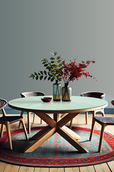 Decorita Masa Camı | Ekvator | Satina Cam | Çap80cm