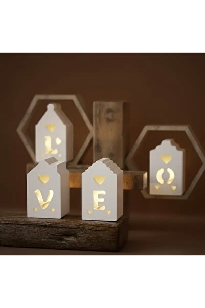 evdeki atölyem Sevgiliye Hediye Love Yazılı Ev Mumluk /biblo(biblo Boyu 6 Cm )