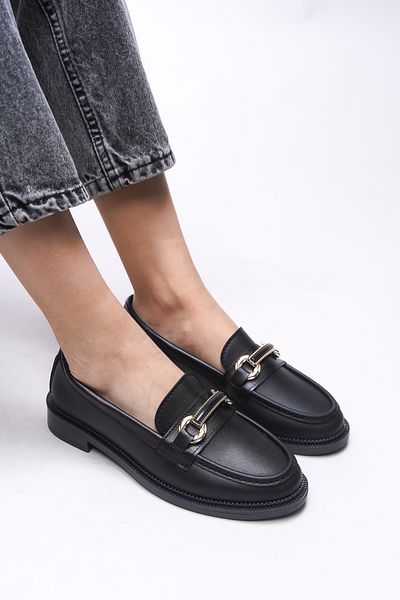 Riccon Beatthae Women's Loafer 0012505   Black Skin