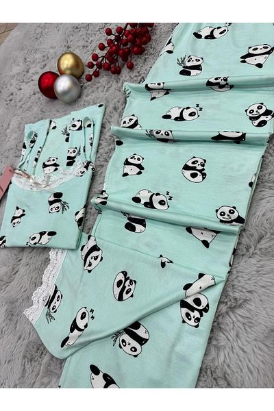 pijamaworld SET DE PIZAMA CU ȘASE LUNGURI DE VISCOSA MOALE CU CUREA DE SNA